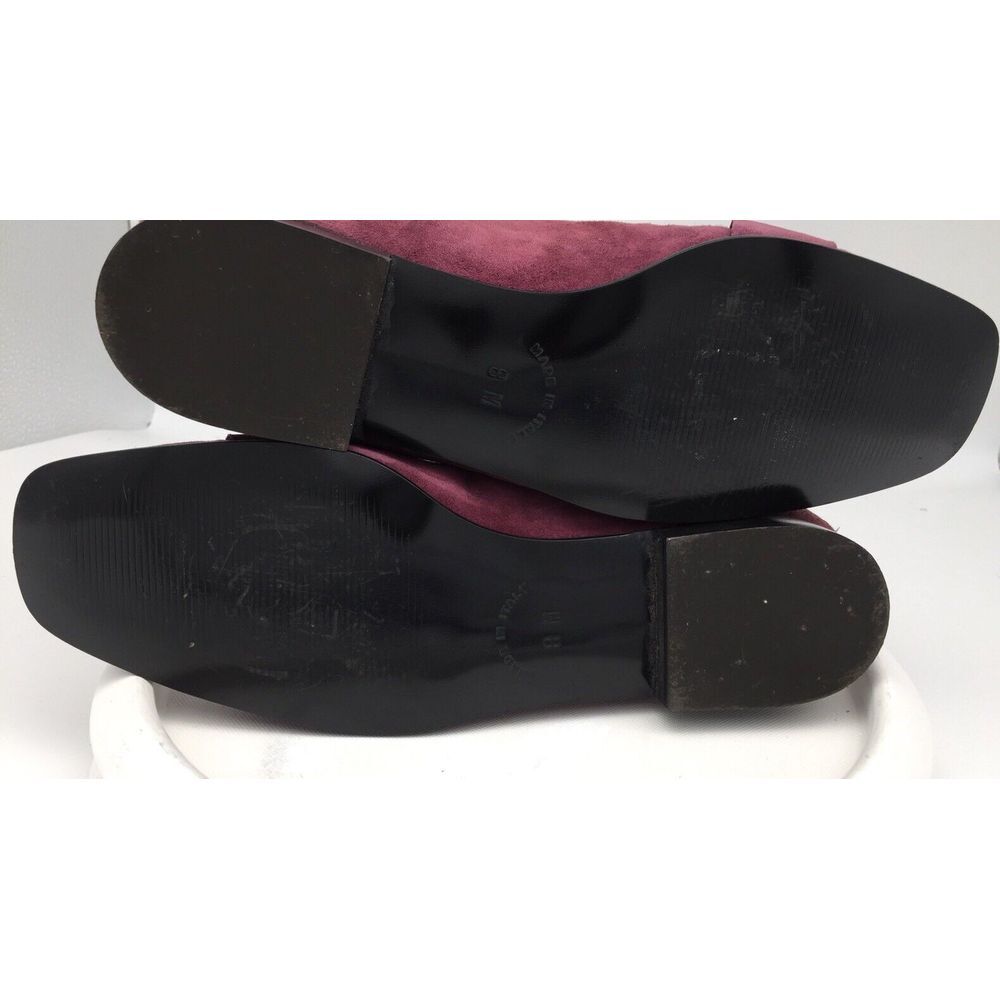 Enrico Gori Burgundy Suede Firenzi Womens' Apron Toe Slip Ons Sz 8M Italy - Picture 9 of 10